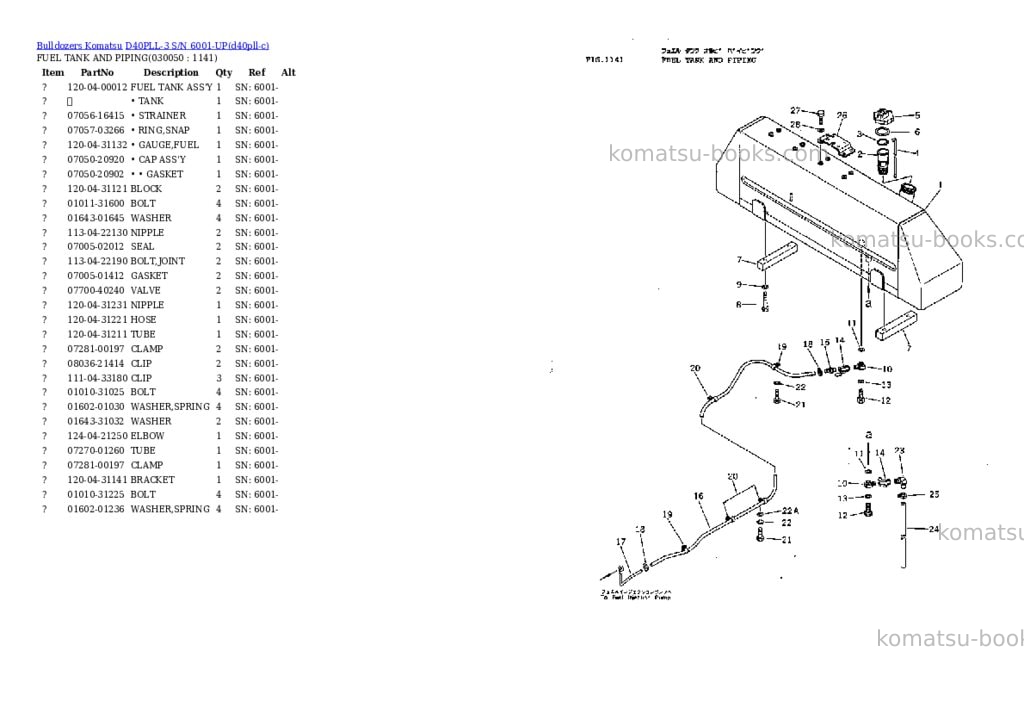 Komatsu d40pll-3 s/n 6001-up Parts catalog cover Page 4 Komatsu d40pll-3 s/n 6001-up Parts catalog cover Page 4