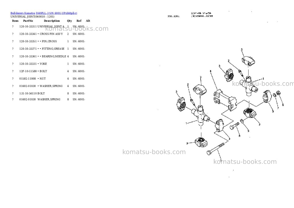 Komatsu D40PLL-3 S/N 6001-UP Parts catalog cover Page 5 Komatsu D40PLL-3 S/N 6001-UP Parts catalog cover Page 5