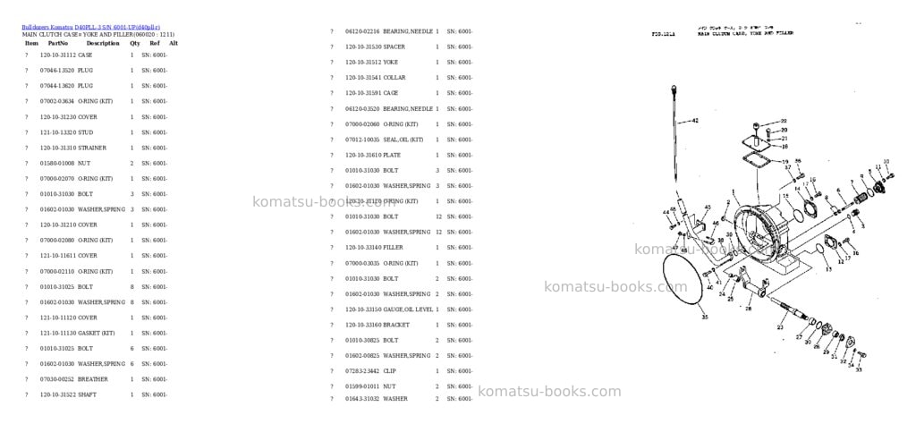 Komatsu D40PLL-3 S/N 6001-UP Parts catalog cover Page 6 Komatsu D40PLL-3 S/N 6001-UP Parts catalog cover Page 6