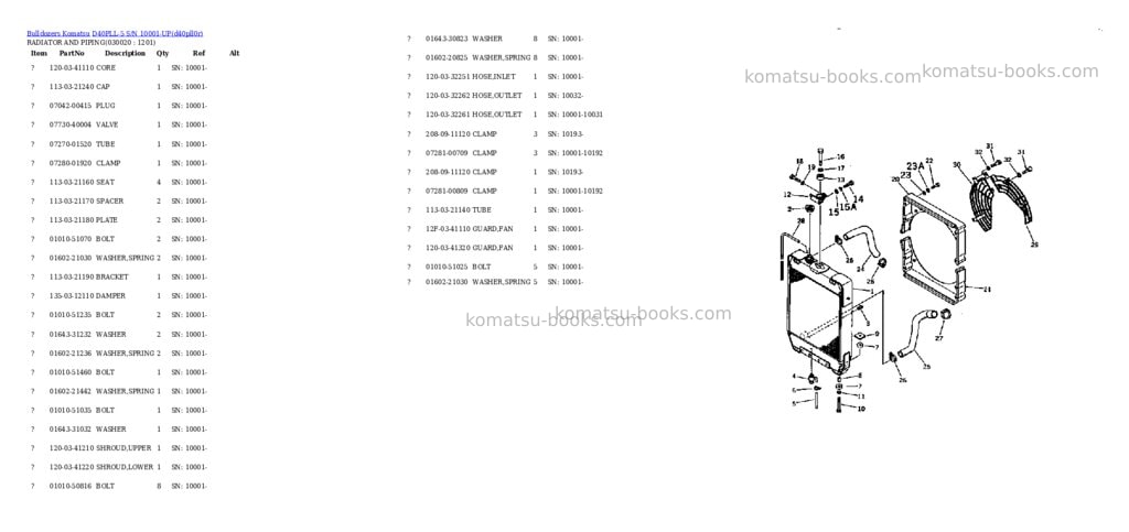 Komatsu d40pll-5 s/n 10001-up Parts catalog cover