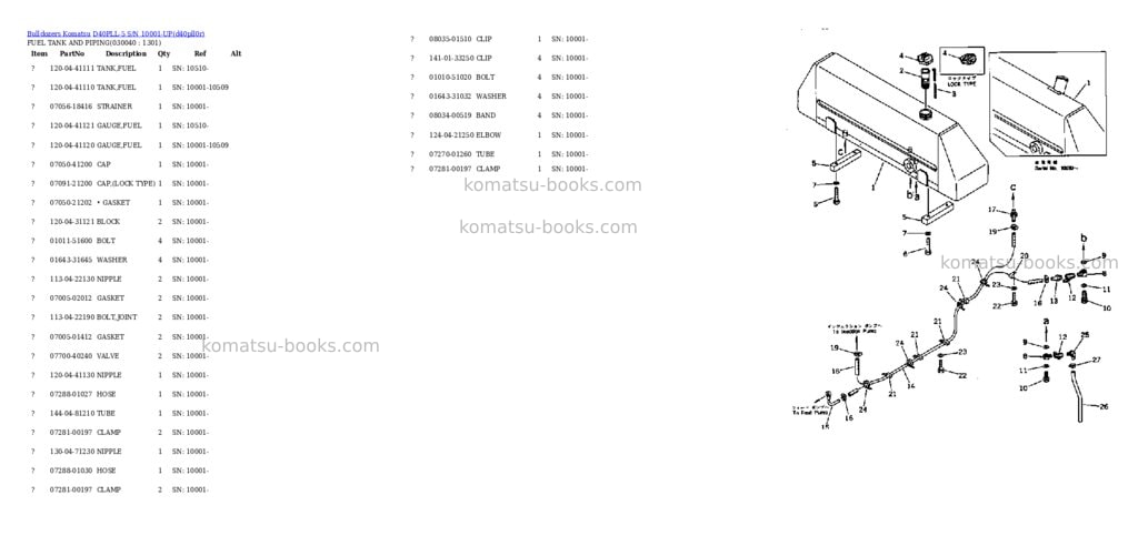 Komatsu d40pll-5 s/n 10001-up Parts catalog cover Page 3