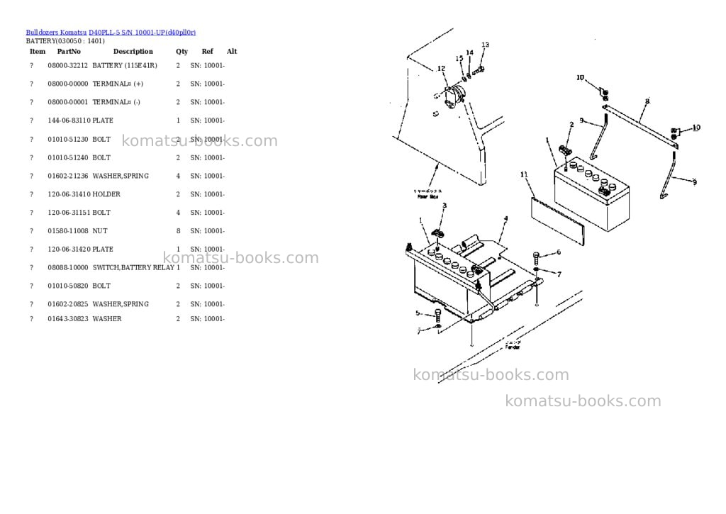 Komatsu d40pll-5 s/n 10001-up Parts catalog cover Page 4