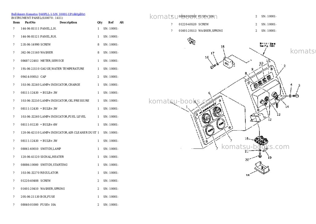 Komatsu d40pll-5 s/n 10001-up Parts catalog cover Page 5