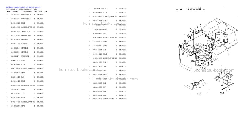 Komatsu d41a-3 s/n 6001-up Parts catalog cover Page 6 Komatsu d41a-3 s/n 6001-up Parts catalog cover Page 6