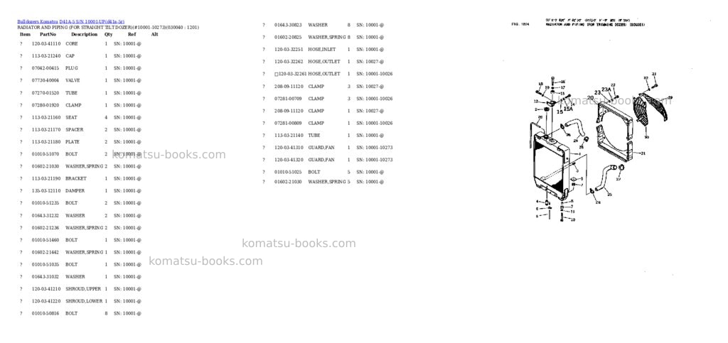 Komatsu d41a-5 s/n 10001-up Parts catalog cover Page 3 Komatsu d41a-5 s/n 10001-up Parts catalog cover Page 3