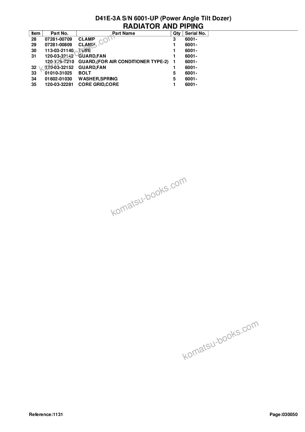 Komatsu d41e-3a s/n 6001-up power angle tilt dozer Parts catalog cover Page 10 Komatsu d41e-3a s/n 6001-up power angle tilt dozer Parts catalog cover Page 10