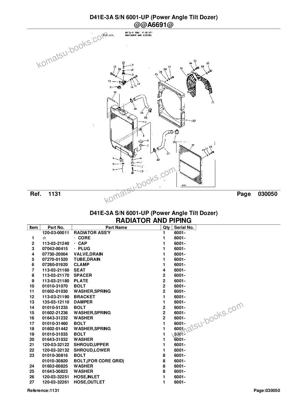 Komatsu d41e-3a s/n 6001-up power angle tilt dozer Parts catalog cover Page 9 Komatsu d41e-3a s/n 6001-up power angle tilt dozer Parts catalog cover Page 9