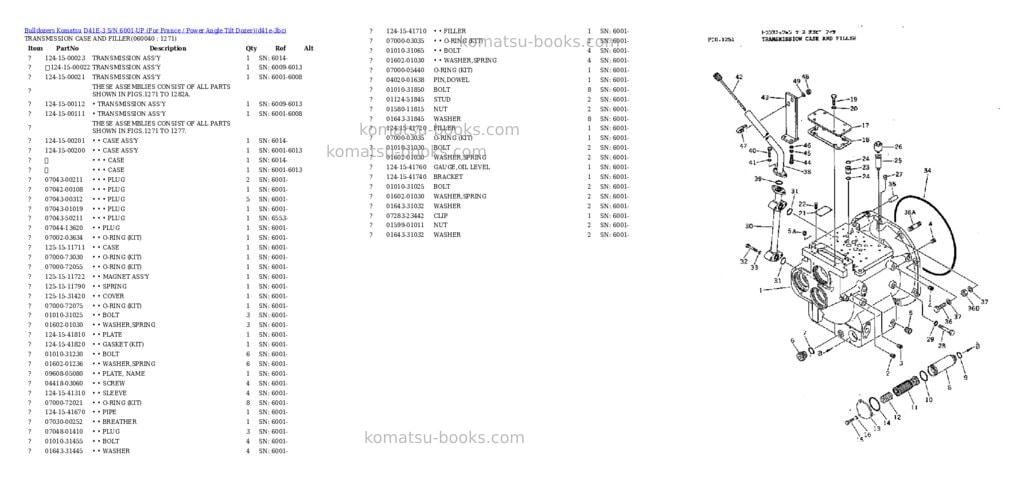 Komatsu d41e-3 s/n 6001-up for france / power angle tilt dozer Parts catalog cover Page 10 Komatsu d41e-3 s/n 6001-up for france / power angle tilt dozer Parts catalog cover Page 10