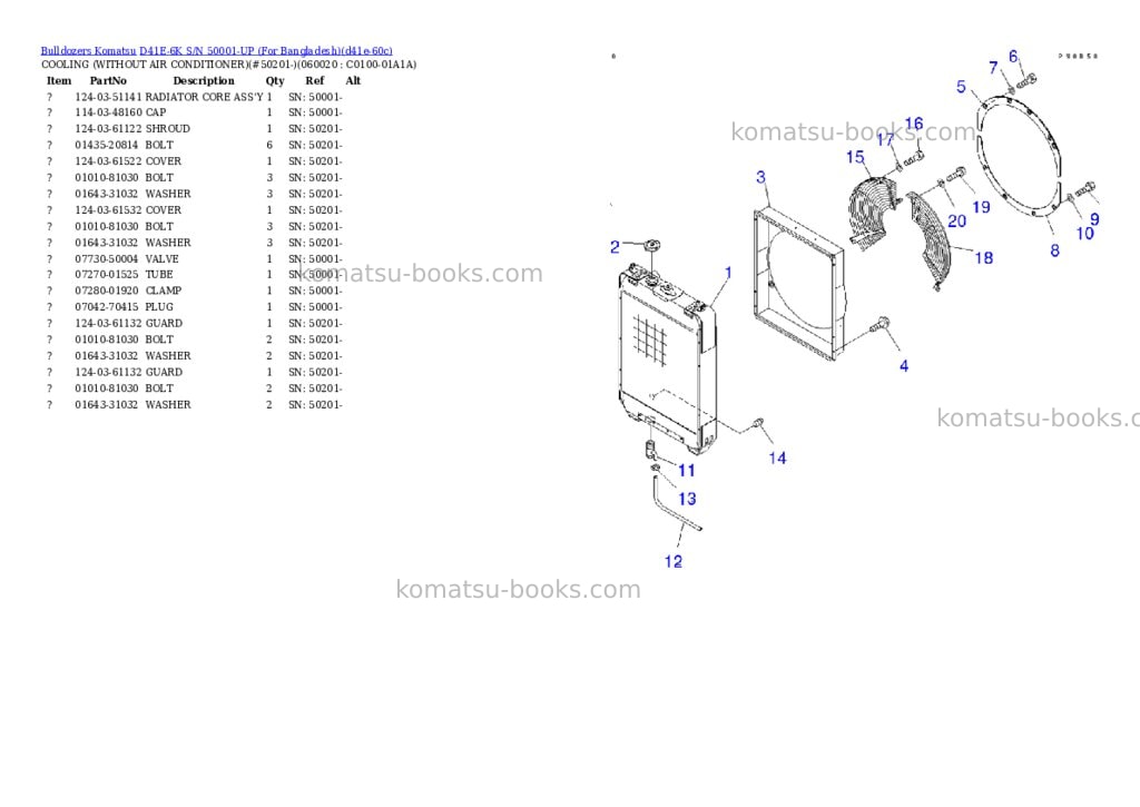 Komatsu D41E-6K S/N 50001-UP (For Bangladesh) Parts catalog cover Page 10 Komatsu D41E-6K S/N 50001-UP (For Bangladesh) Parts catalog cover Page 10