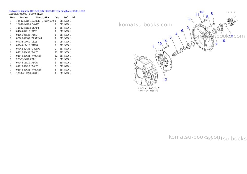 Komatsu D41E-6K S/N 50001-UP (For Bangladesh) Parts catalog cover Page 8 Komatsu D41E-6K S/N 50001-UP (For Bangladesh) Parts catalog cover Page 8