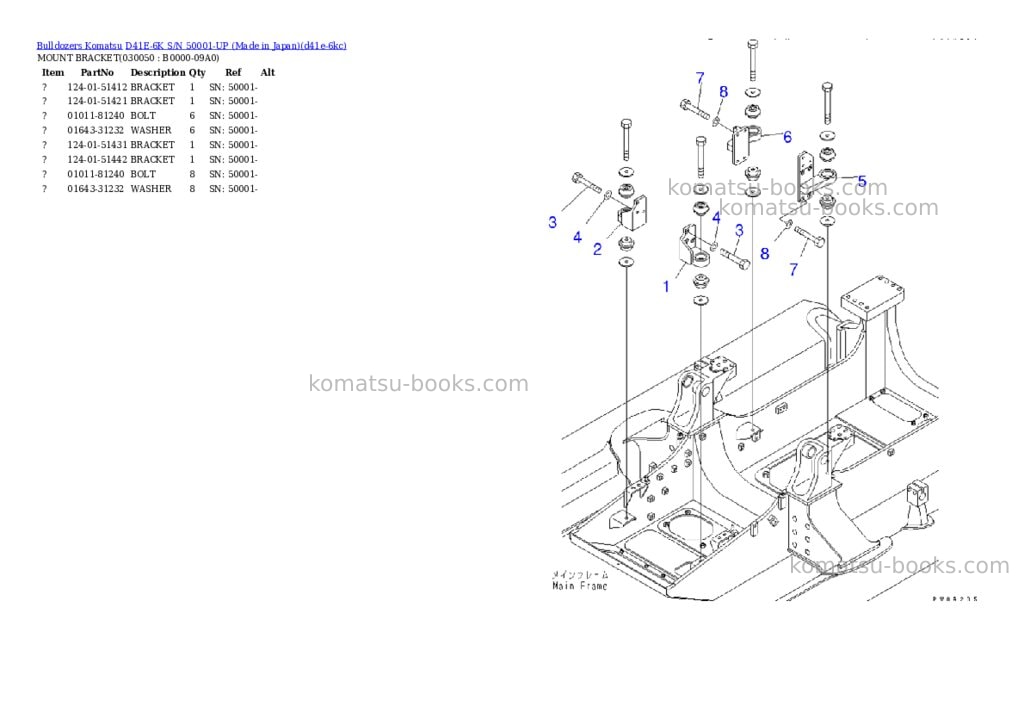 Komatsu D41E-6K S/N 50001-UP (Made in Japan) Parts catalog cover Page 4 Komatsu D41E-6K S/N 50001-UP (Made in Japan) Parts catalog cover Page 4