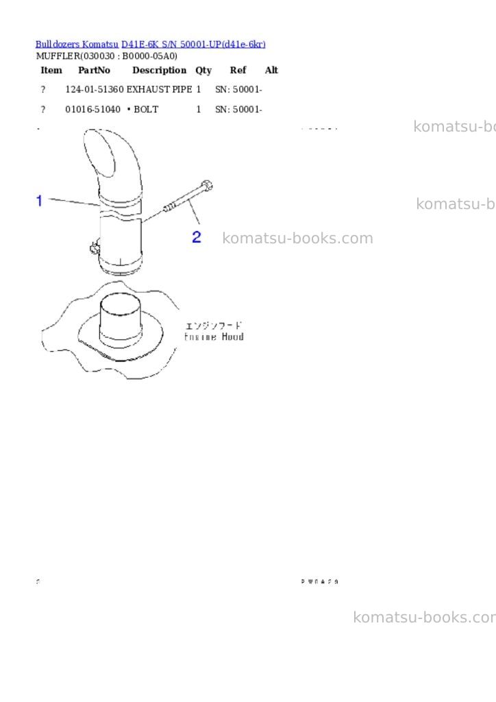Komatsu d41e-6k s/n 50001-up Parts catalog cover Page 2 Komatsu d41e-6k s/n 50001-up Parts catalog cover Page 2