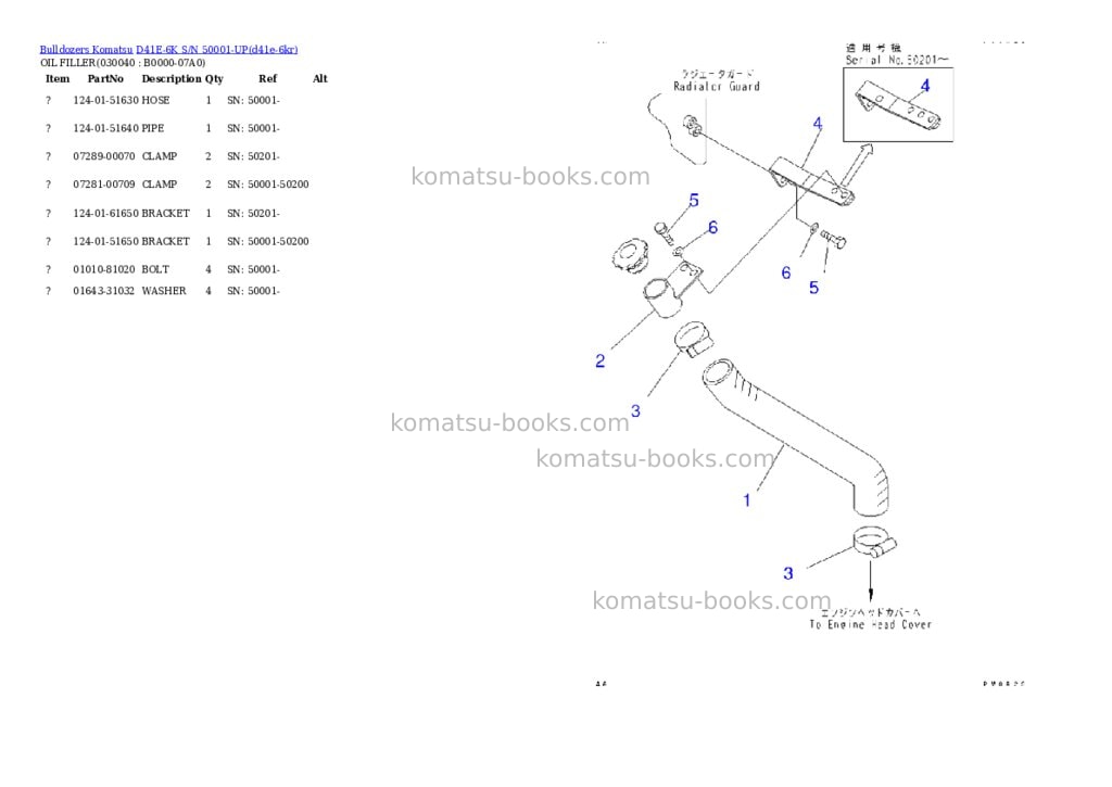 Komatsu d41e-6k s/n 50001-up Parts catalog cover Page 3 Komatsu d41e-6k s/n 50001-up Parts catalog cover Page 3