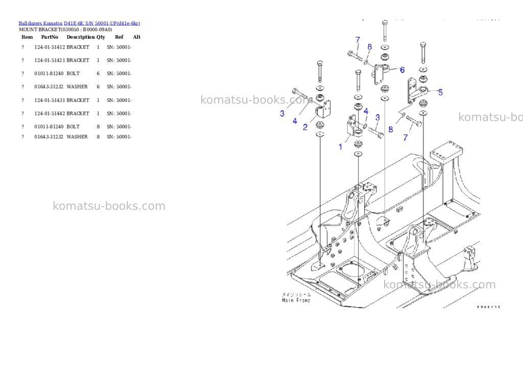 Komatsu d41e-6k s/n 50001-up Parts catalog cover Page 4 Komatsu d41e-6k s/n 50001-up Parts catalog cover Page 4