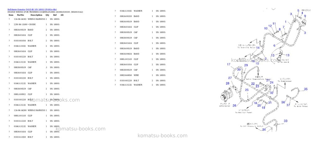 Komatsu d41e-6k s/n 50001-up Parts catalog cover Page 9 Komatsu d41e-6k s/n 50001-up Parts catalog cover Page 9