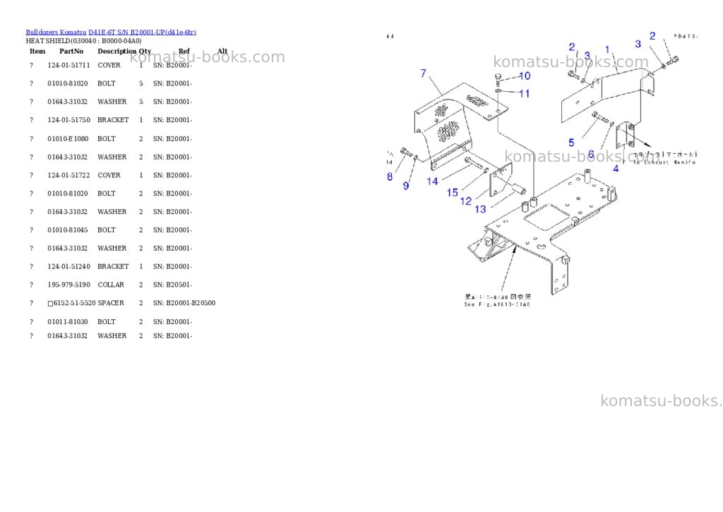 Komatsu d41e-6t s/n b20001-up Parts catalog cover Page 3 Komatsu d41e-6t s/n b20001-up Parts catalog cover Page 3