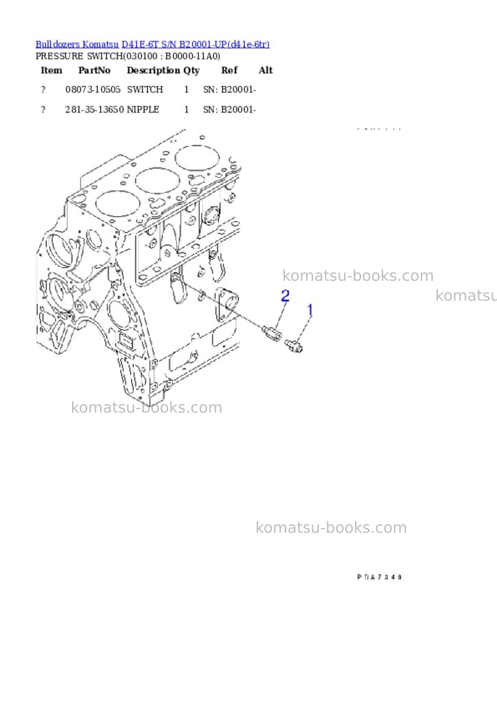 Komatsu d41e-6t s/n b20001-up Parts catalog cover Page 9 Komatsu d41e-6t s/n b20001-up Parts catalog cover Page 9