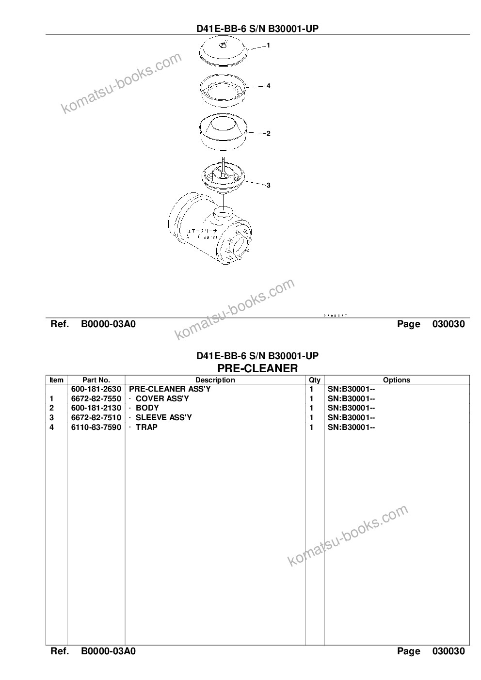 Komatsu d41e-6 s/n b30001-b40000 Parts catalog cover Page 5 Komatsu d41e-6 s/n b30001-b40000 Parts catalog cover Page 5