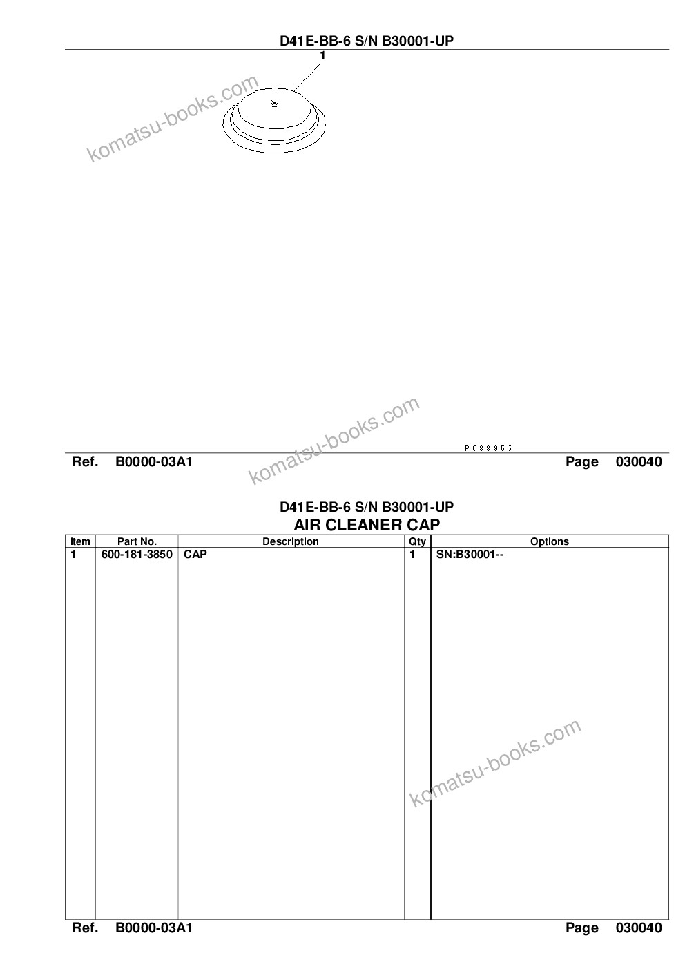 Komatsu d41e-6 s/n b30001-b40000 Parts catalog cover Page 6 Komatsu d41e-6 s/n b30001-b40000 Parts catalog cover Page 6