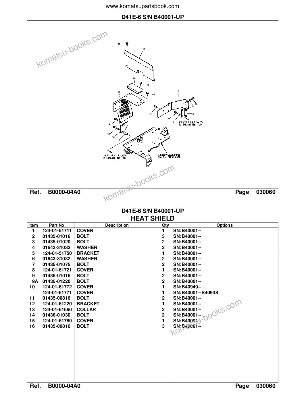 Komatsu d41e-6 s/n b40001-up Parts catalog cover Page 8 Komatsu d41e-6 s/n b40001-up Parts catalog cover Page 8