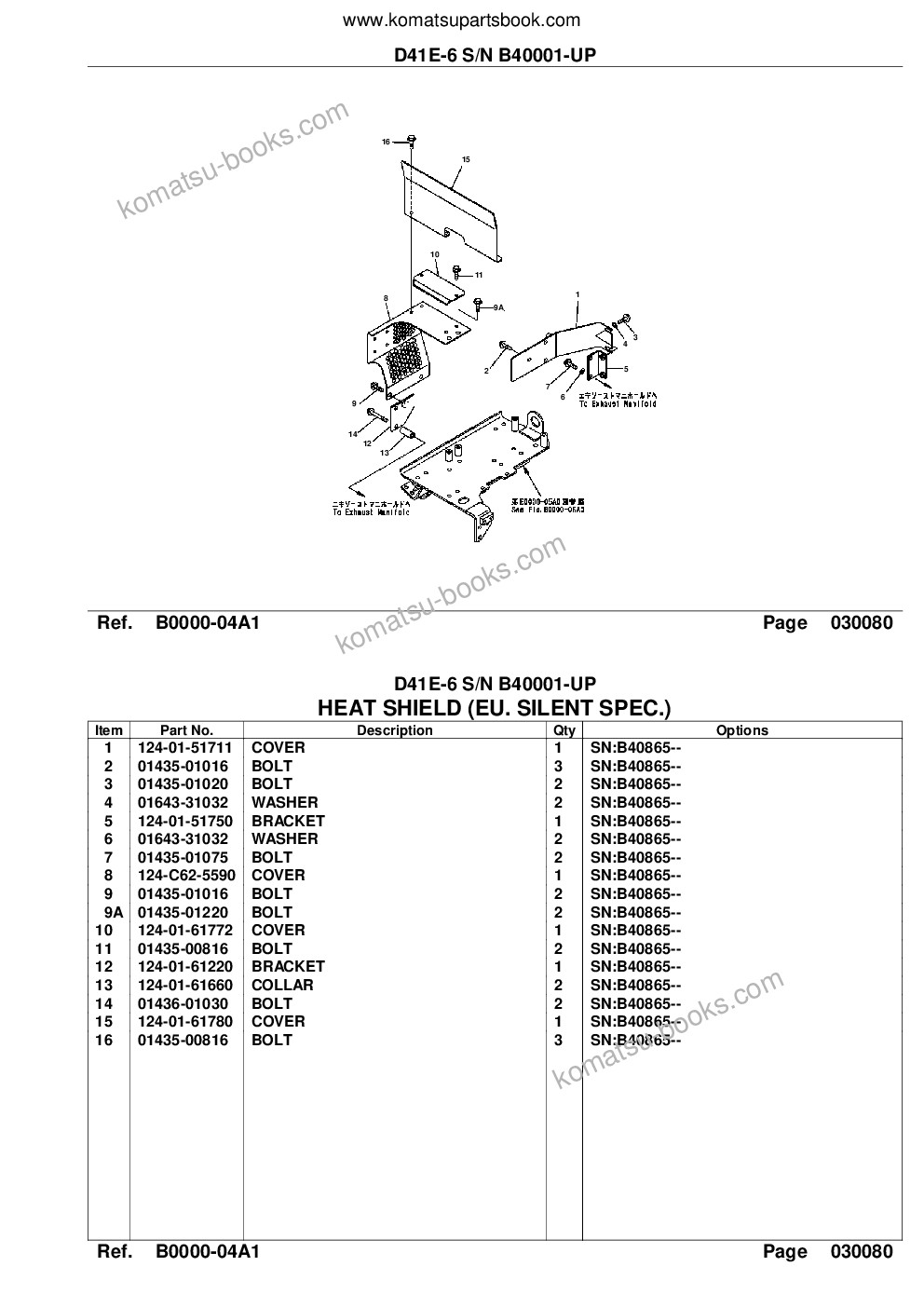 Komatsu d41e-6 s/n b40001-up Parts catalog cover Page 9 Komatsu d41e-6 s/n b40001-up Parts catalog cover Page 9