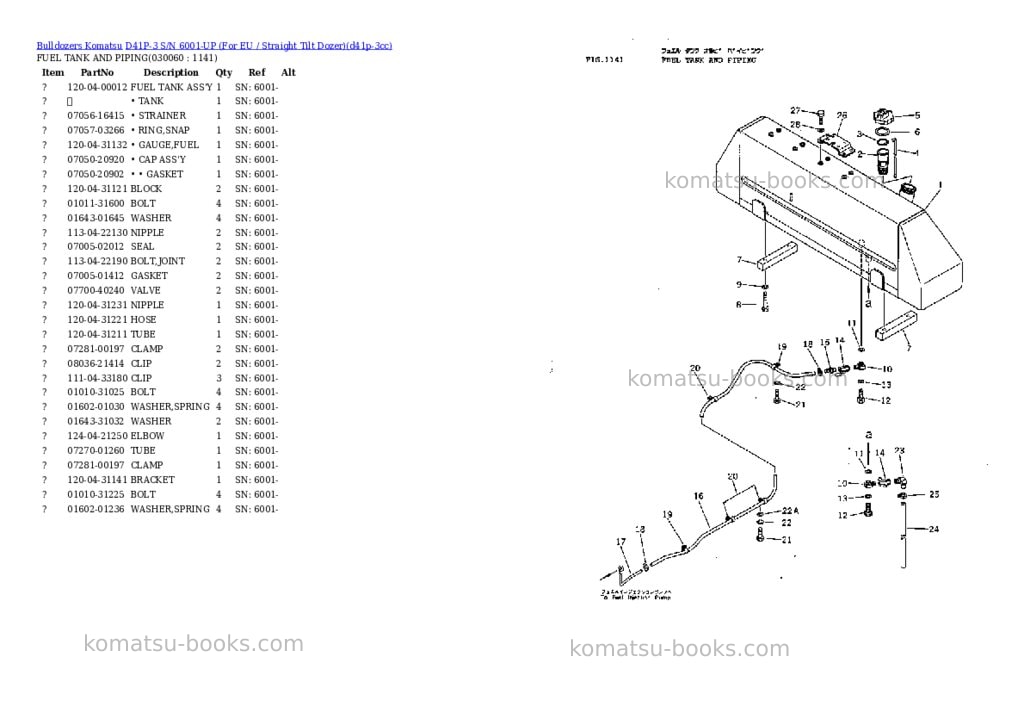 Komatsu D41P-3 S/N 6001-UP (For EU / Straight Tilt Dozer) Parts catalog cover Page 5 Komatsu D41P-3 S/N 6001-UP (For EU / Straight Tilt Dozer) Parts catalog cover Page 5