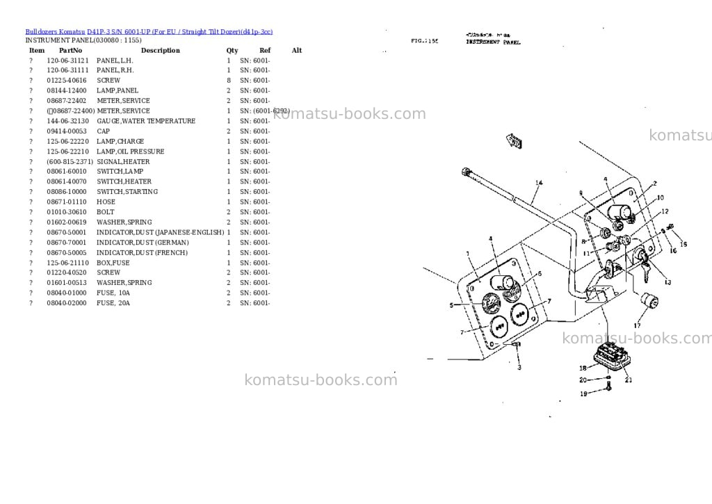 Komatsu D41P-3 S/N 6001-UP (For EU / Straight Tilt Dozer) Parts catalog cover Page 7 Komatsu D41P-3 S/N 6001-UP (For EU / Straight Tilt Dozer) Parts catalog cover Page 7