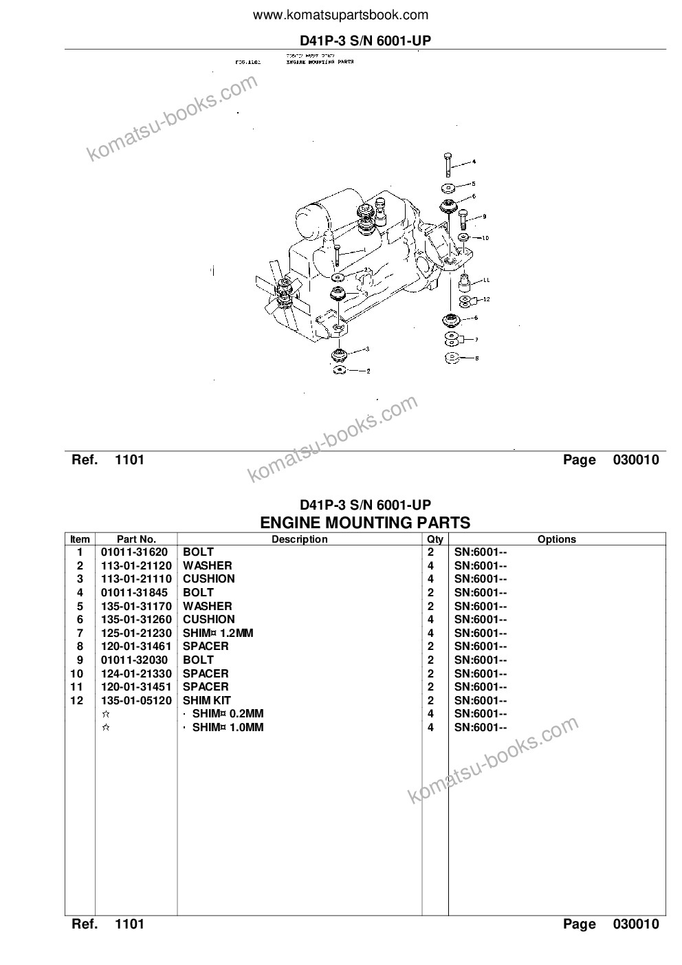 Komatsu d41p-3 s/n 6001-up Parts catalog cover Page 3 Komatsu d41p-3 s/n 6001-up Parts catalog cover Page 3