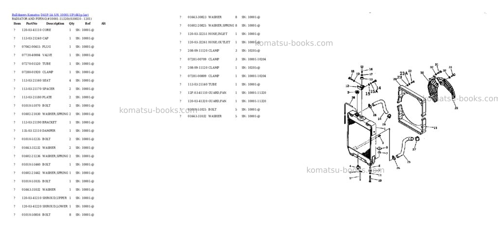Komatsu d41p-5a s/n 10001-up Parts catalog cover