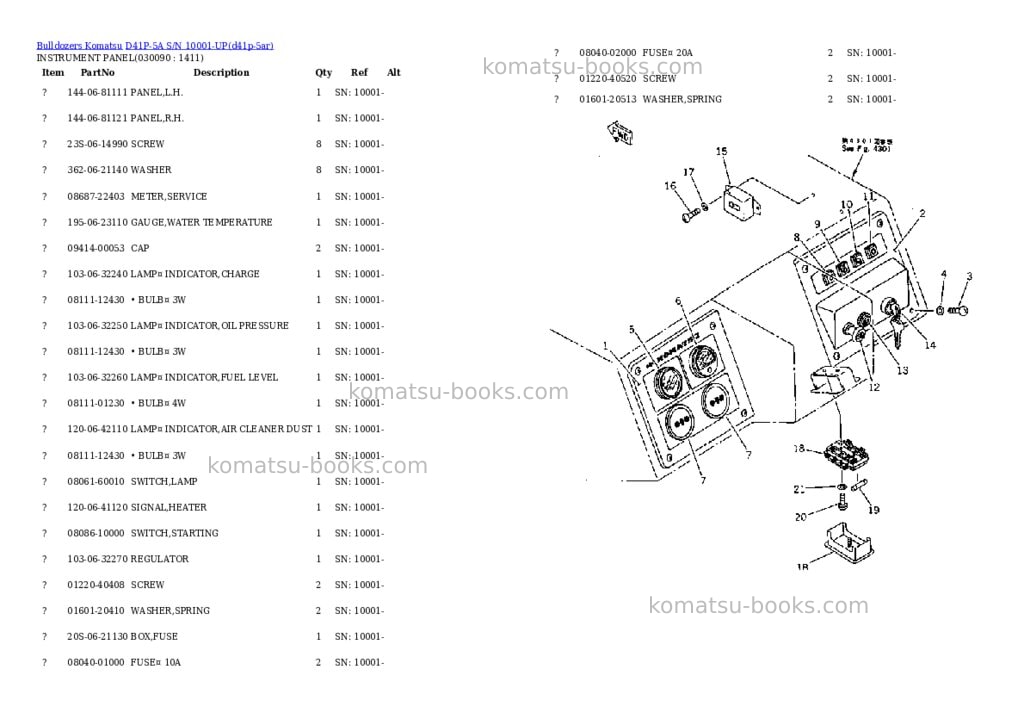 Komatsu d41p-5a s/n 10001-up Parts catalog cover Page 7
