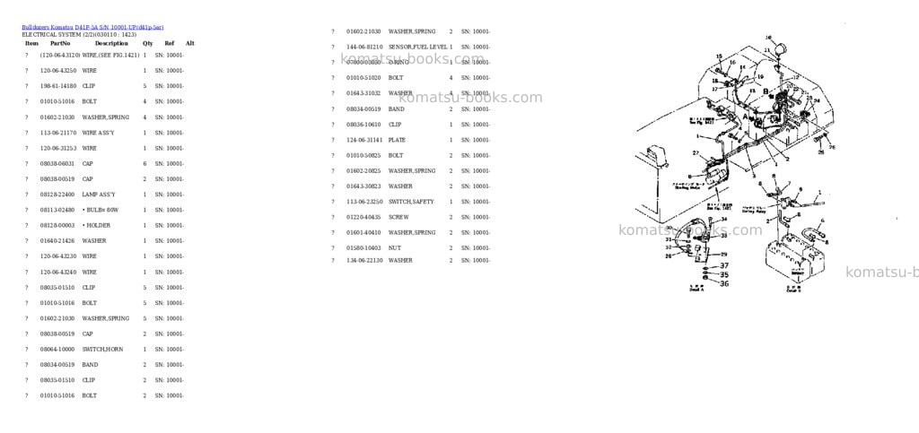 Komatsu d41p-5a s/n 10001-up Parts catalog cover Page 9