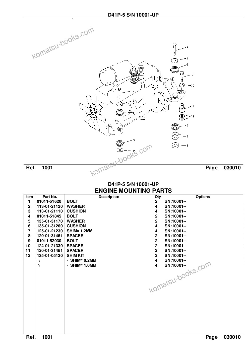 Komatsu d41p-5 s/n 10001-up Parts catalog cover Page 3