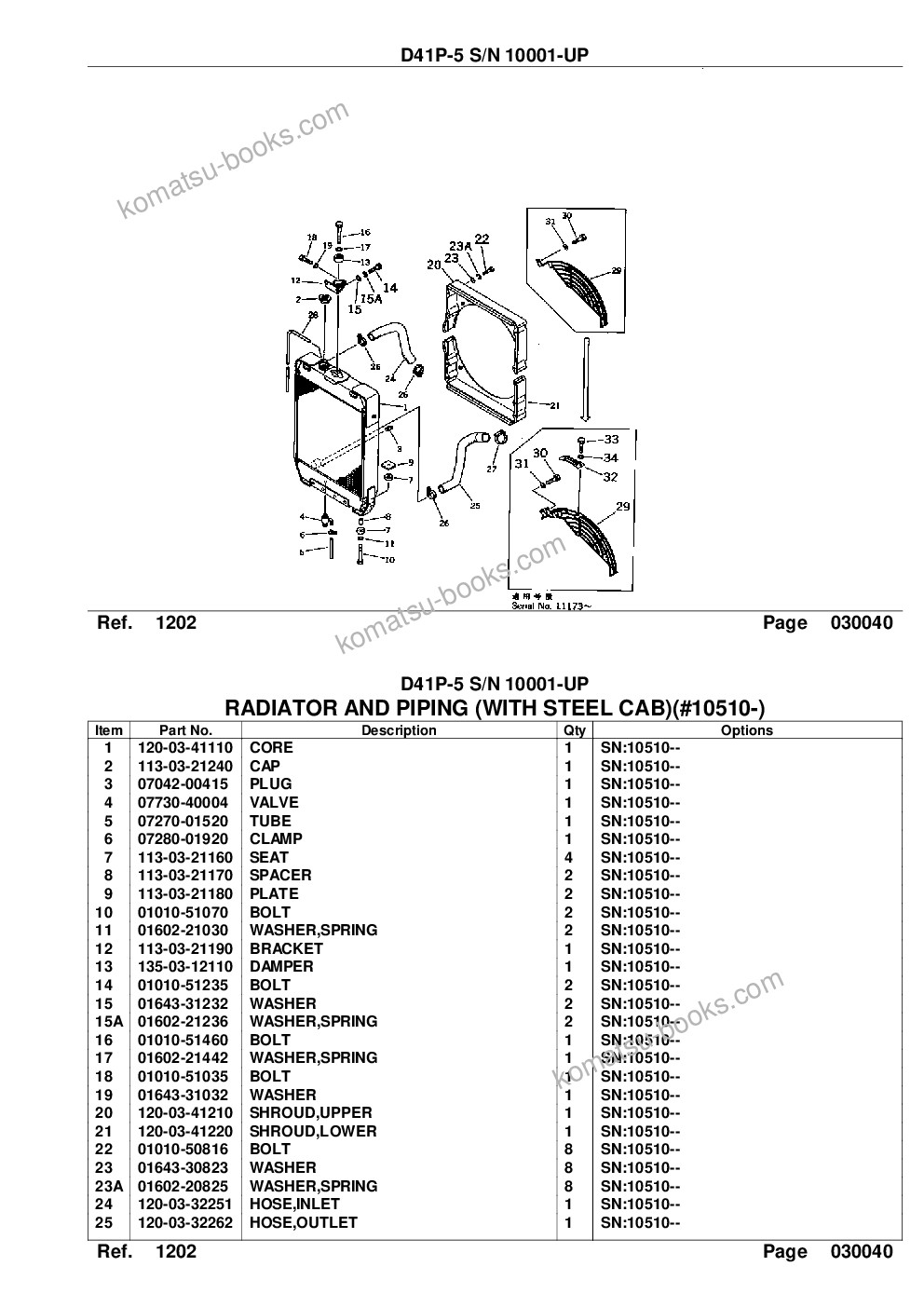 Komatsu d41p-5 s/n 10001-up Parts catalog cover Page 8