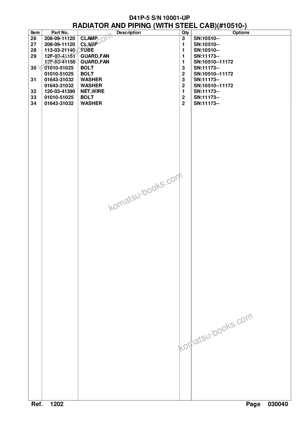 Komatsu d41p-5 s/n 10001-up Parts catalog cover Page 9