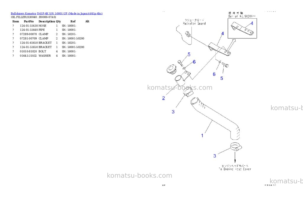 Komatsu D41P-6K S/N 50001-UP (Made in Japan) Parts catalog cover Page 3