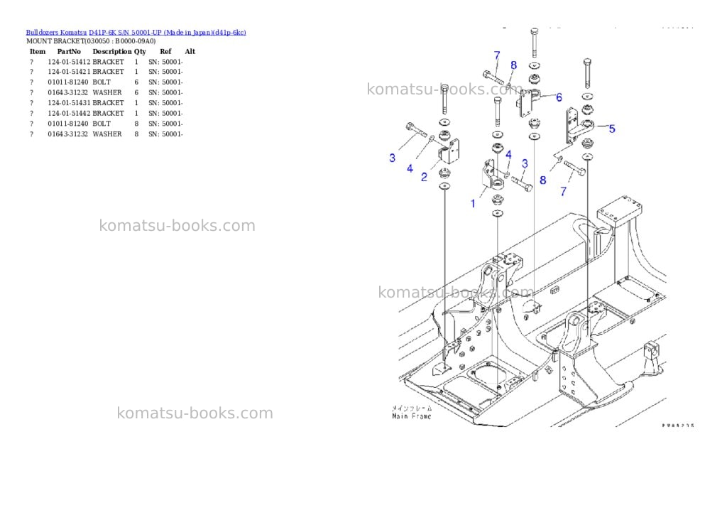 Komatsu D41P-6K S/N 50001-UP (Made in Japan) Parts catalog cover Page 4