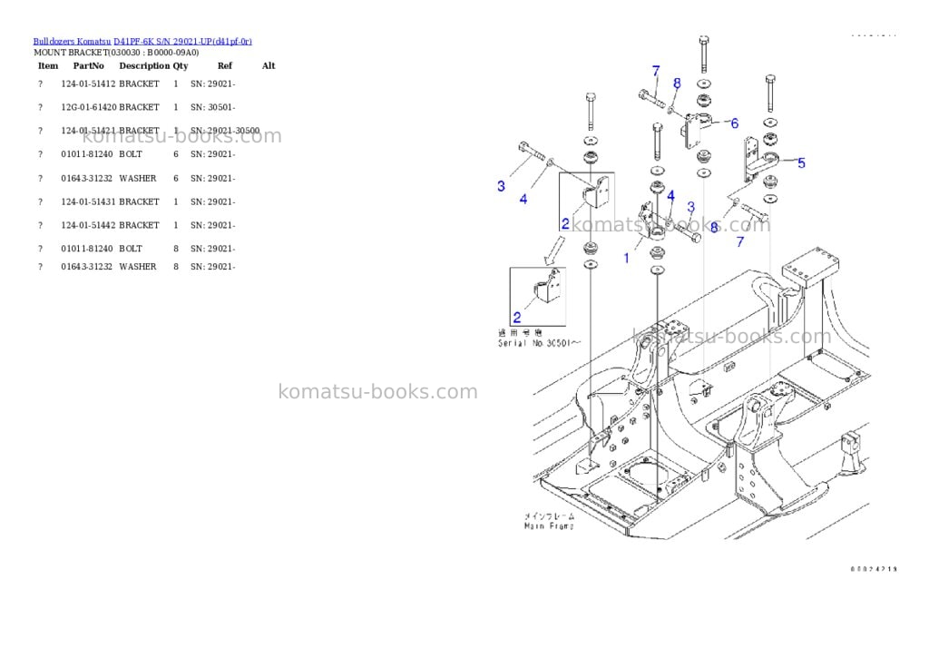 Komatsu d41pf-6k s/n 29021-up Parts catalog cover Page 2 Komatsu d41pf-6k s/n 29021-up Parts catalog cover Page 2