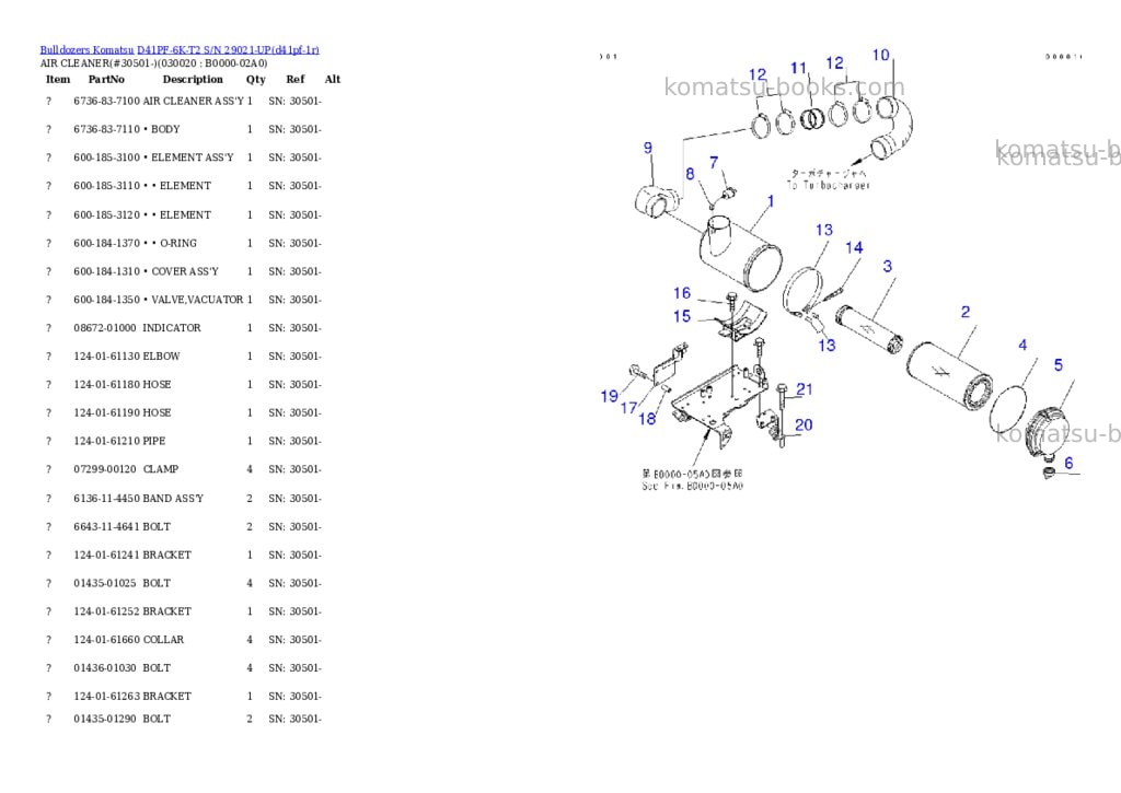 Komatsu d41pf-6k-t2 s/n 29021-up Parts catalog cover Komatsu d41pf-6k-t2 s/n 29021-up Parts catalog cover