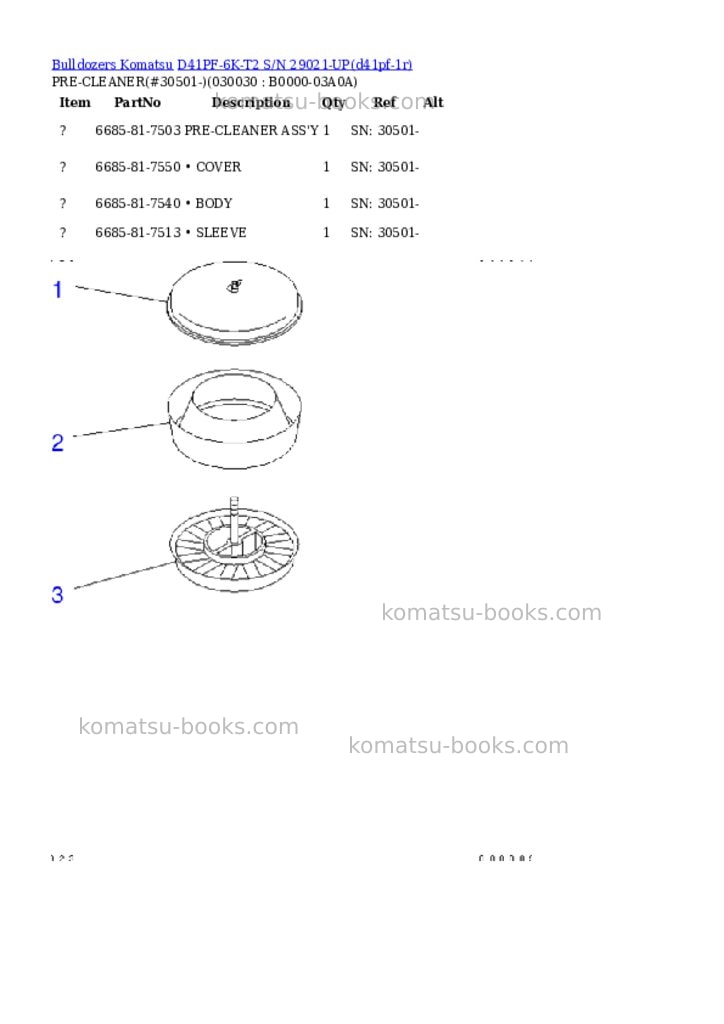 Komatsu d41pf-6k-t2 s/n 29021-up Parts catalog cover Page 2 Komatsu d41pf-6k-t2 s/n 29021-up Parts catalog cover Page 2