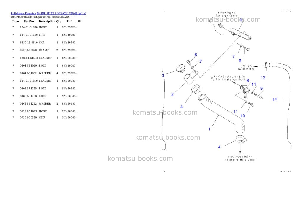 Komatsu d41pf-6k-t2 s/n 29021-up Parts catalog cover Page 6 Komatsu d41pf-6k-t2 s/n 29021-up Parts catalog cover Page 6