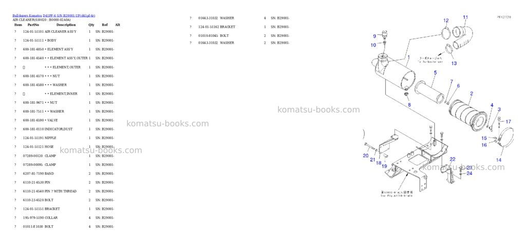 Komatsu d41pf-6 s/n b29001-up Parts catalog cover Komatsu d41pf-6 s/n b29001-up Parts catalog cover