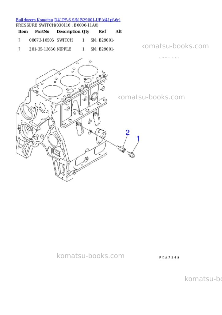 Komatsu d41pf-6 s/n b29001-up Parts catalog cover Page 10 Komatsu d41pf-6 s/n b29001-up Parts catalog cover Page 10