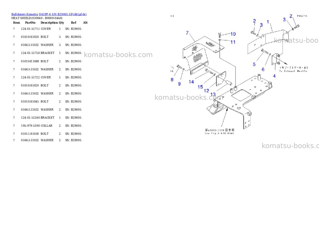 Komatsu d41pf-6 s/n b29001-up Parts catalog cover Page 3 Komatsu d41pf-6 s/n b29001-up Parts catalog cover Page 3