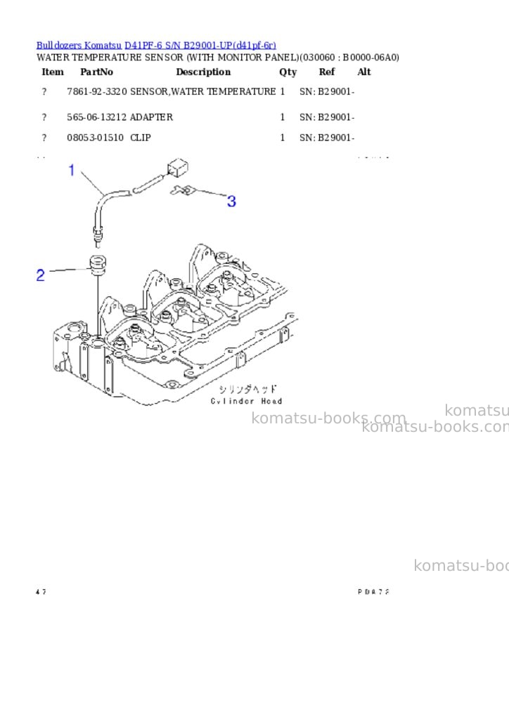 Komatsu d41pf-6 s/n b29001-up Parts catalog cover Page 5 Komatsu d41pf-6 s/n b29001-up Parts catalog cover Page 5