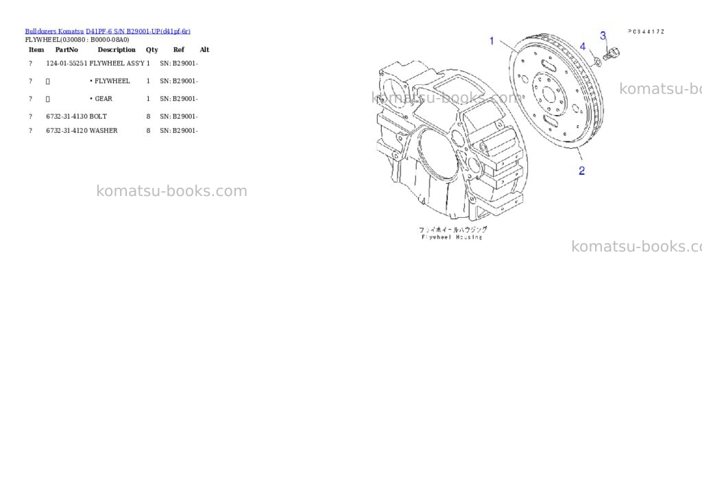 Komatsu d41pf-6 s/n b29001-up Parts catalog cover Page 7 Komatsu d41pf-6 s/n b29001-up Parts catalog cover Page 7