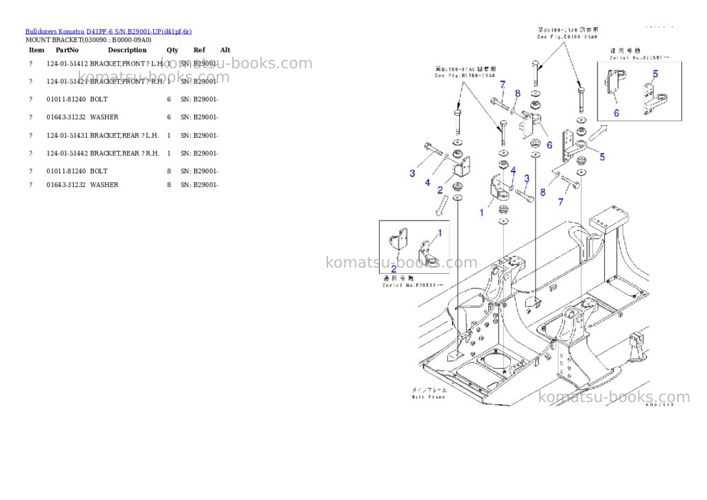 Komatsu d41pf-6 s/n b29001-up Parts catalog cover Page 8 Komatsu d41pf-6 s/n b29001-up Parts catalog cover Page 8