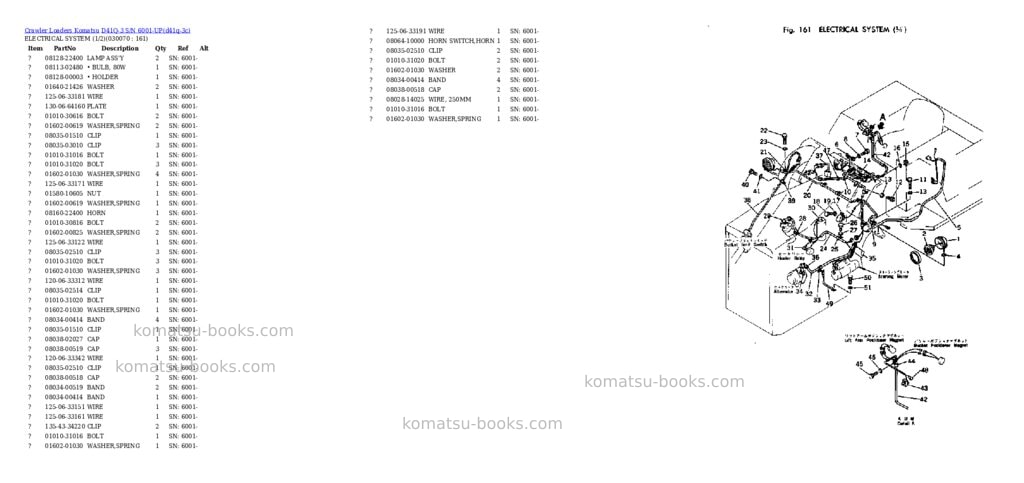 Komatsu d41q-3 s/n 6001-up Parts catalog cover Page 6 Komatsu d41q-3 s/n 6001-up Parts catalog cover Page 6