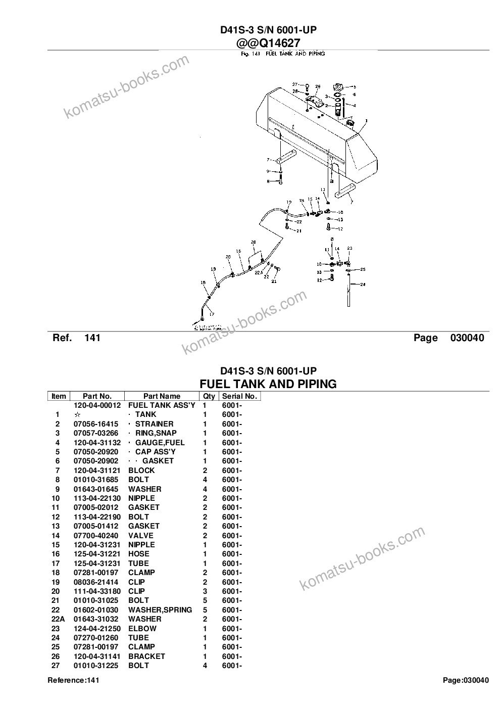 Komatsu d41s-3 s/n 6001-up Parts catalog cover Page 8