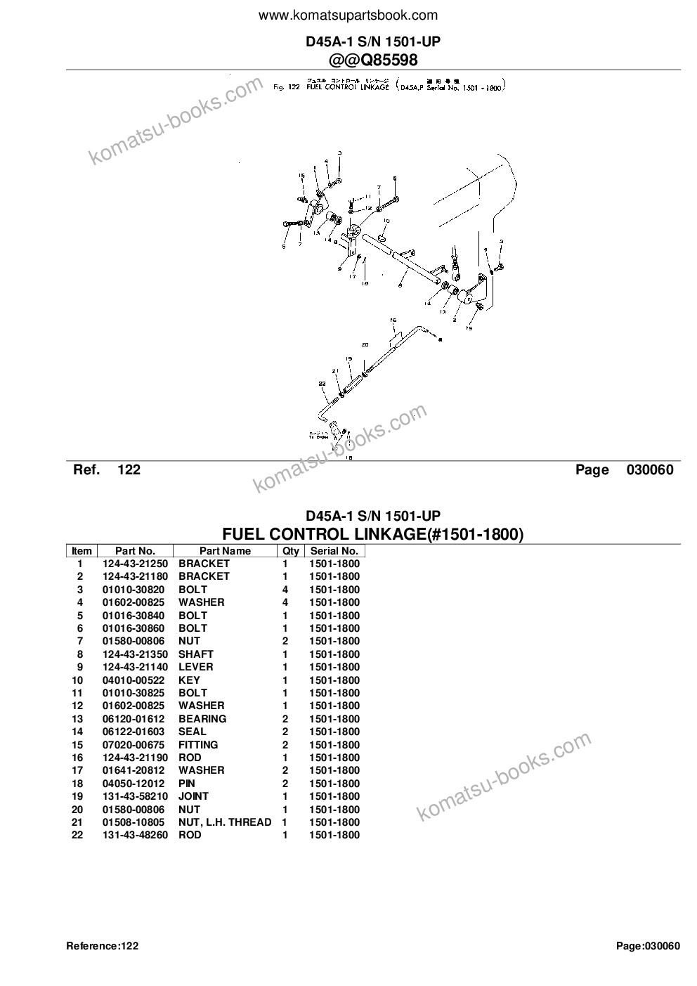 Komatsu d45a-1 s/n 1501-up Parts catalog cover Page 10