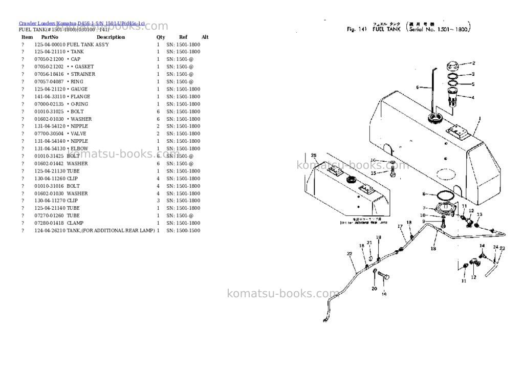 Komatsu d45s-1 s/n 1501-up Parts catalog cover Page 9